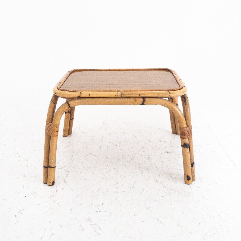 Rectangular bamboo coffee table, Italy 1970s