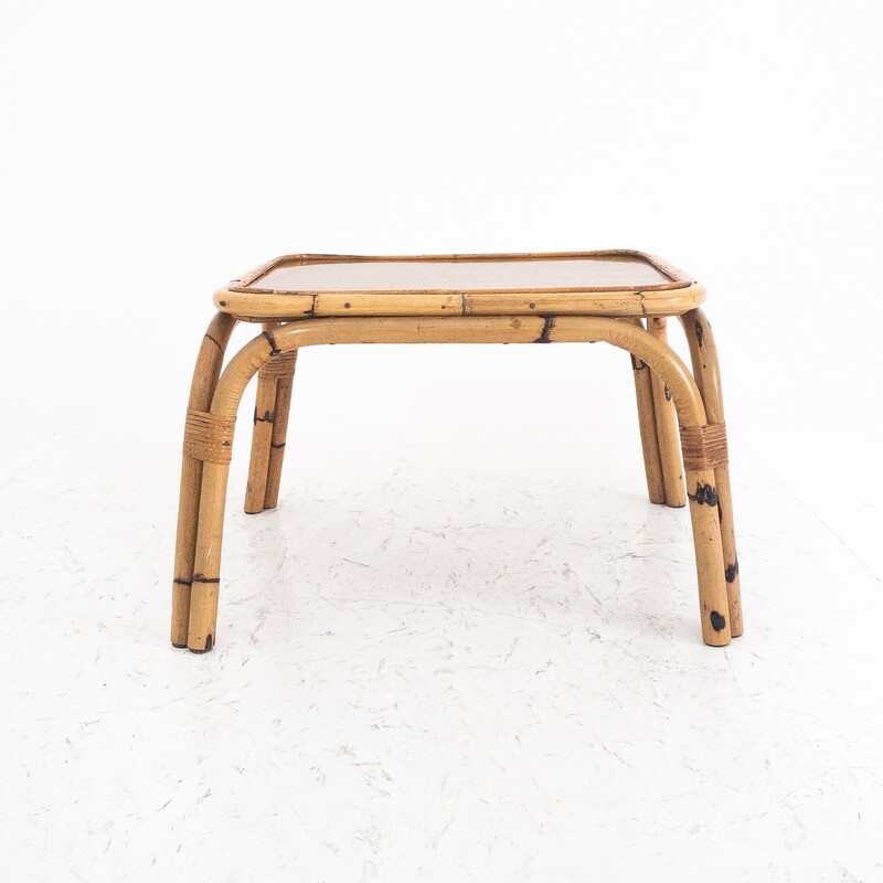 Rectangular bamboo coffee table, Italy 1970s