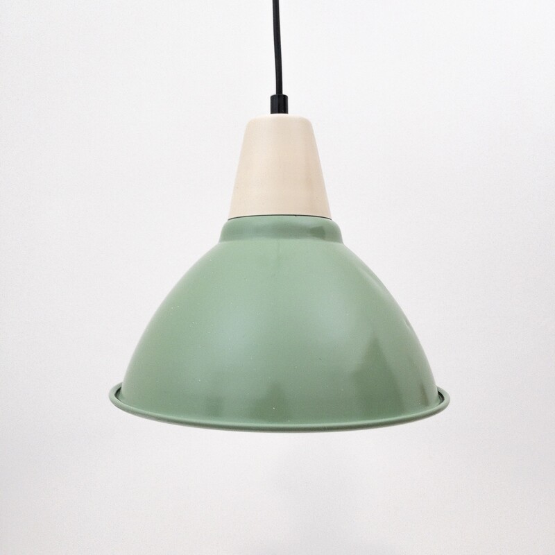 Set of 2 Ikea enamelled aluminum suspension lamps