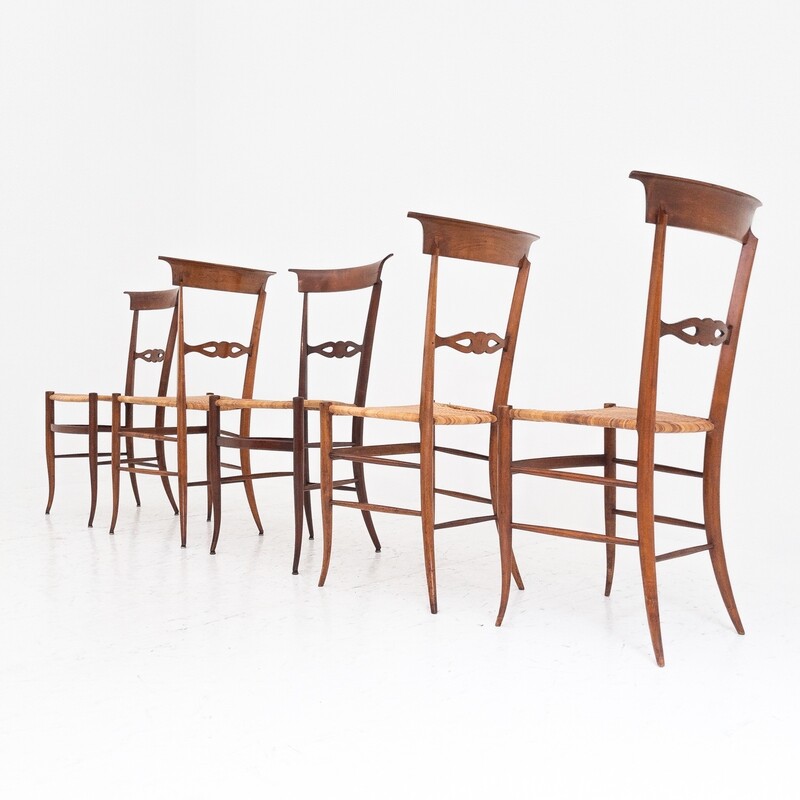 Set of 5 Chiavarine chairs from the 1950s