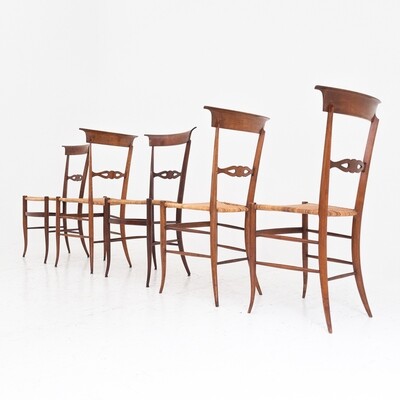 Set of 5 Chiavarine chairs from the 1950s