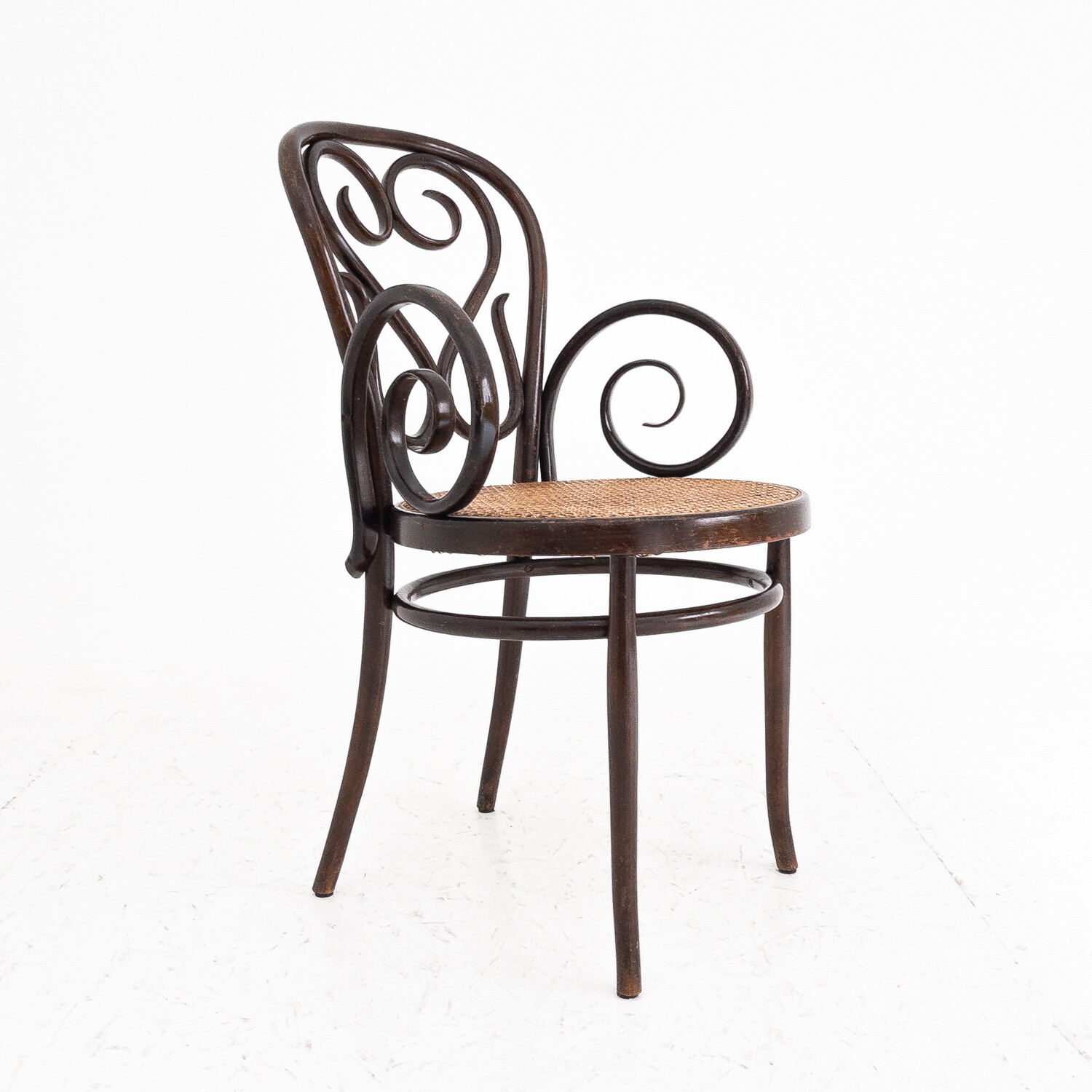 Armchair in bent wood and Vienna straw by Sautto and Liberale, Italy, 1960s