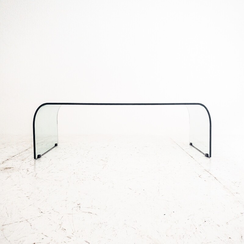 Curved glass coffee table