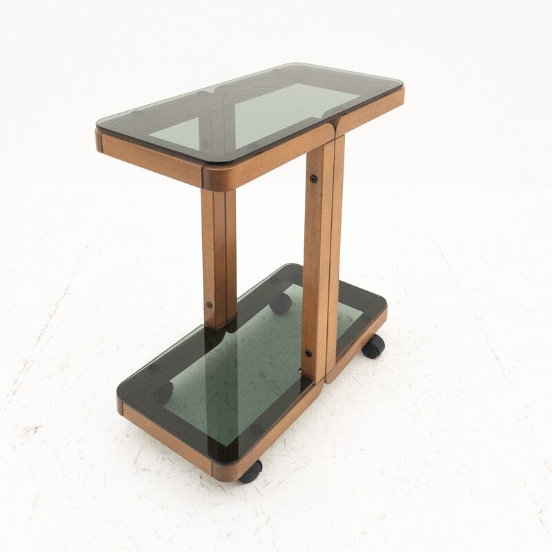 Serving trolley in wood and glass, Italy, 1980s