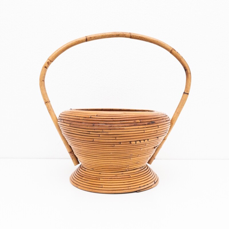 Bamboo basket, Italy 1970s