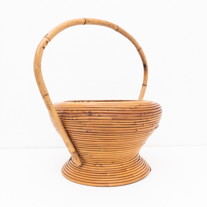 Bamboo basket, Italy 1970s