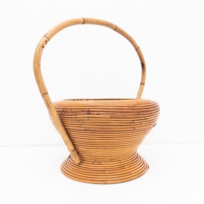 Bamboo basket, Italy 1970s