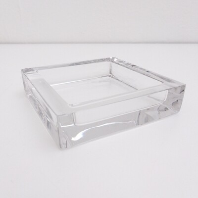 Square glass ashtray from the 1970s