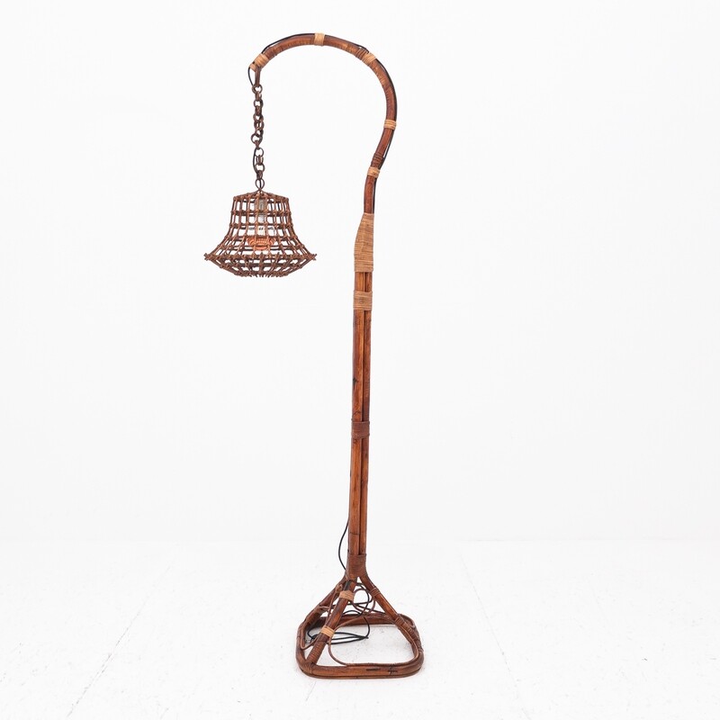 Bamboo floor lamp, Italy, 1970s