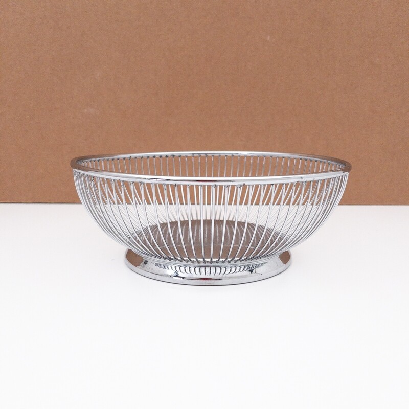 Round stainless steel wire basket by Alfra Alessi, Italy, 1970s