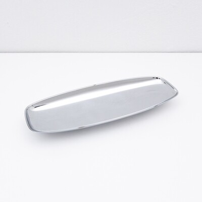 Oval stainless steel serving plate from Alfra, Italy, 1970s