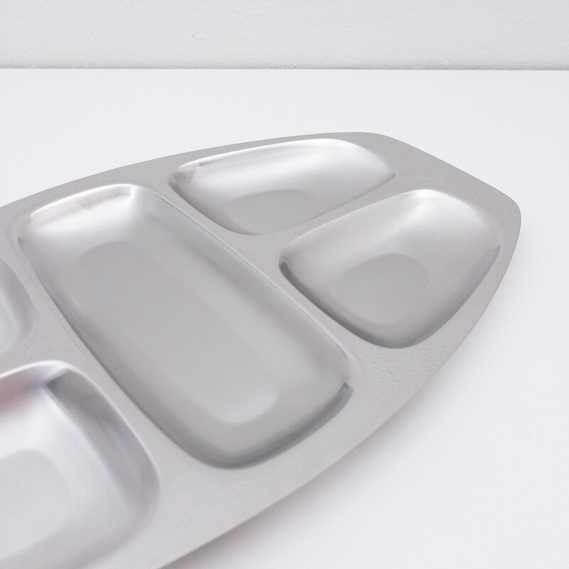 5-compartment stainless steel antipasto dish by Alessi