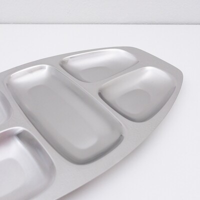 5-compartment stainless steel antipasto dish by Alessi