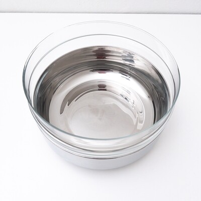Zani container in stainless steel and glass