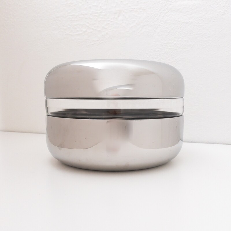 Zani container in stainless steel and glass
