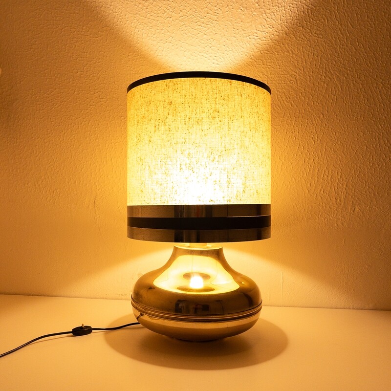 Lampshade in metal and fabric from the 70s