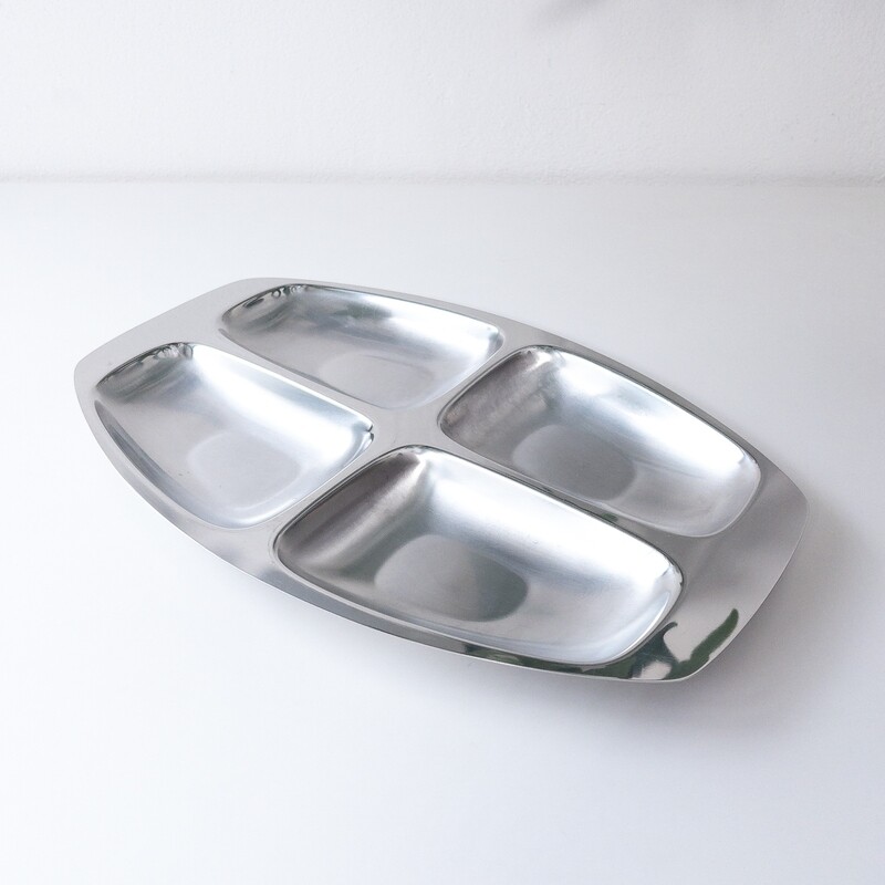 Alessi stainless steel 4-compartment hors d&amp;#39;oeuvre dish