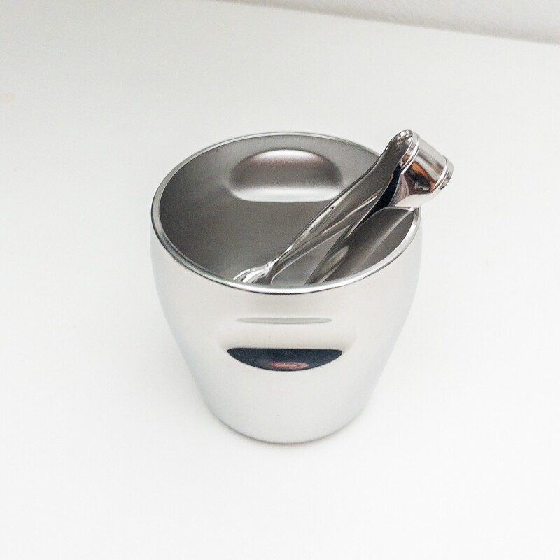 871 series ice bucket in steel Design Luigi Massoni and Carlo Mazzeri for Alfra