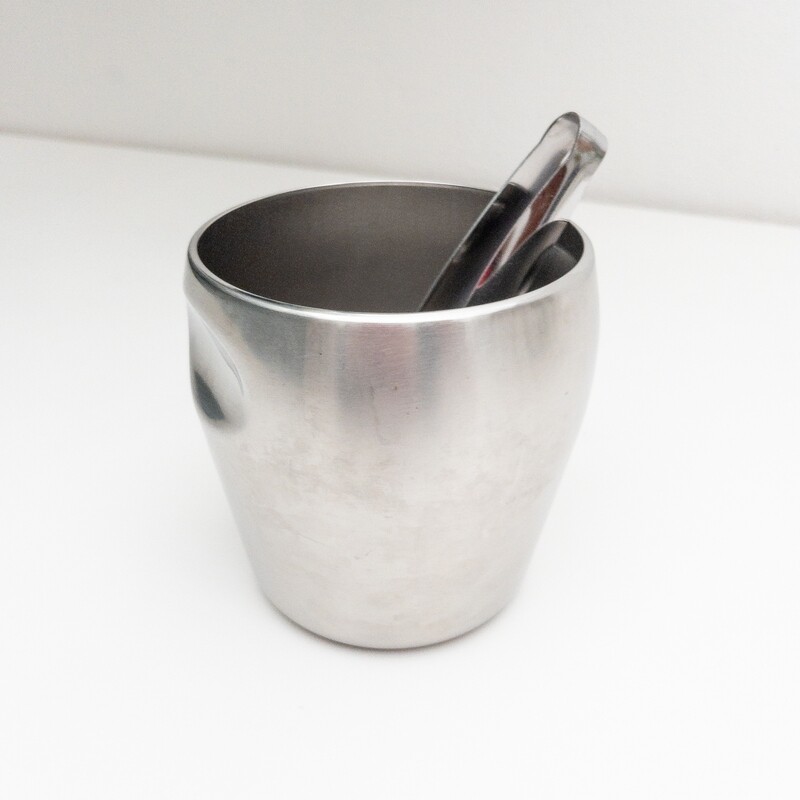 871 series ice bucket in steel Design Luigi Massoni and Carlo Mazzeri for Alfra Alessi