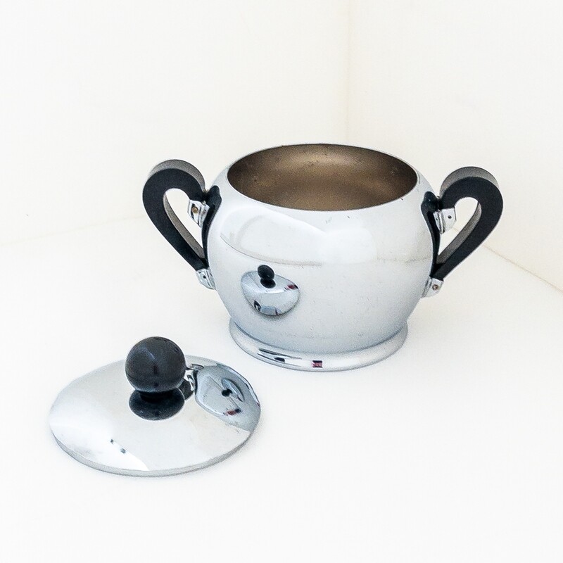Bombè sugar bowl by Carlo Alessi for Alfra, Italy 1930s