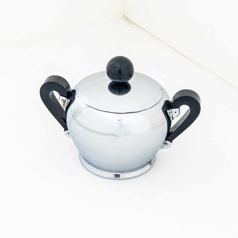 Bombè sugar bowl by Carlo Alessi for Alfra, Italy 1930s