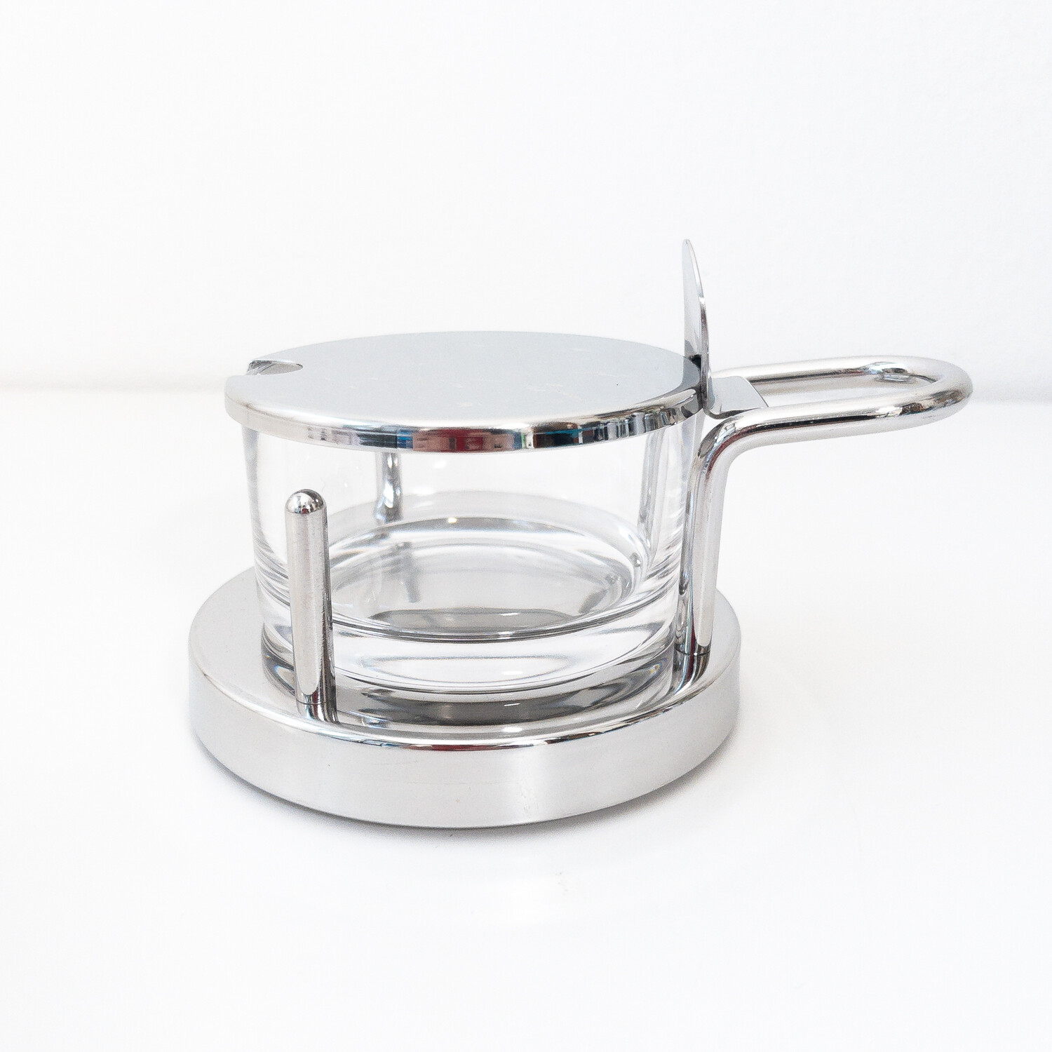 Cheese maker 571 in stainless steel designed by Ettore Sottsass for Alessi