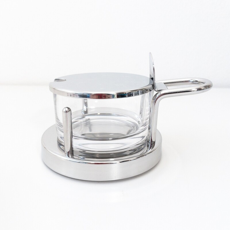 Cheese maker 571 in stainless steel designed by Ettore Sottsass for Alessi