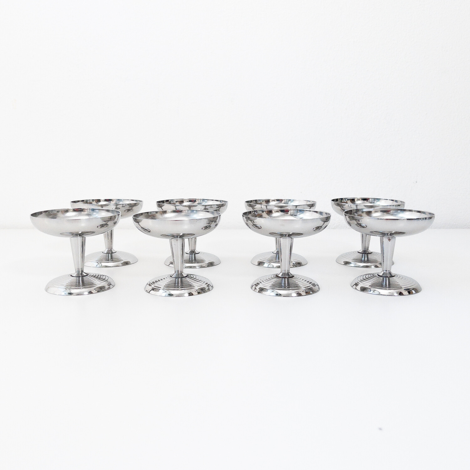 Set of 8 Vintage steel cups by Saletti