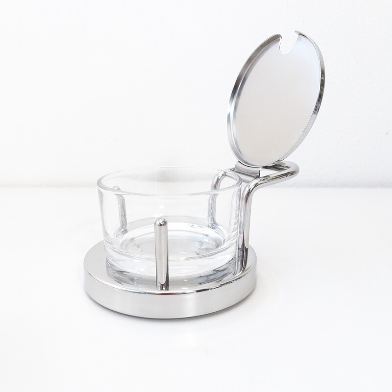 Cheese maker 571 in stainless steel designed by Ettore Sottsass for Alessi