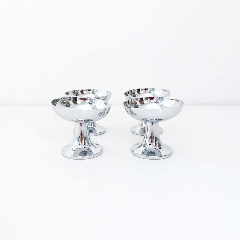 Set of 4 Vintage steel cups by Alfra