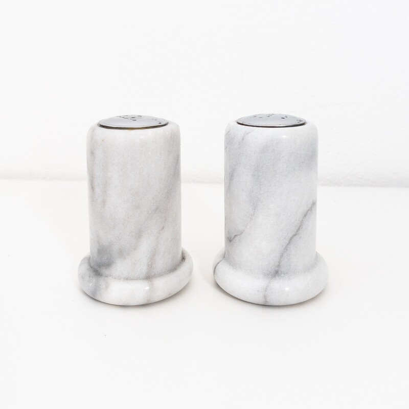 Vintage marble salt and pepper table set