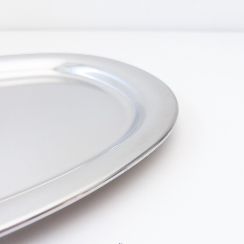 Vintage oval stainless steel serving plate