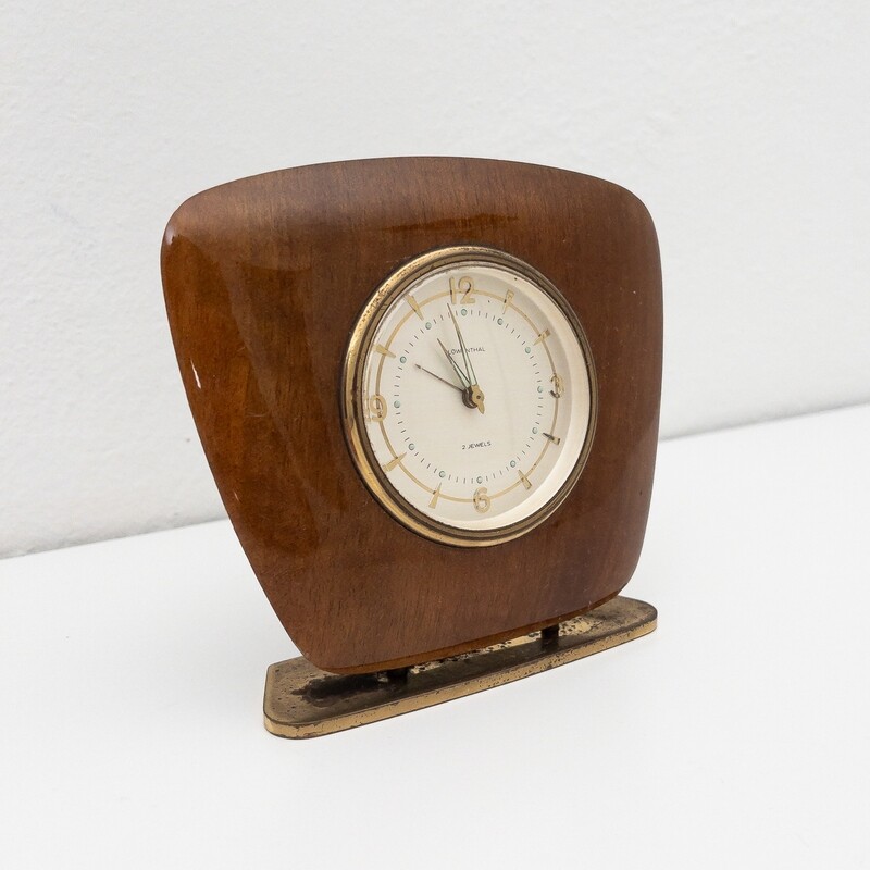 Lowenthal 2 Jewels table alarm clock, Switzerland, 1960s