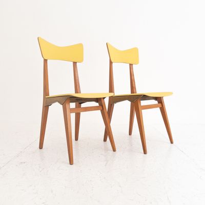 Set di 2 sedie in legno e metallo Francor, Ospitaletto, Brescia anni &#39;50