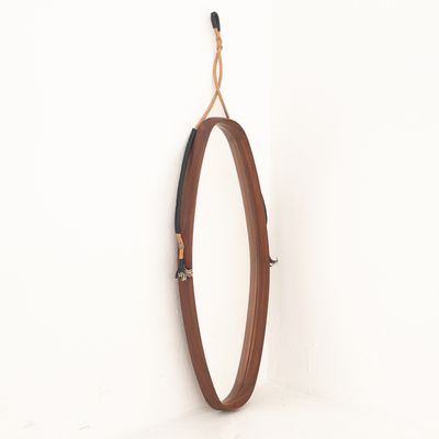 Specchio ovale in teak anni &#39;60