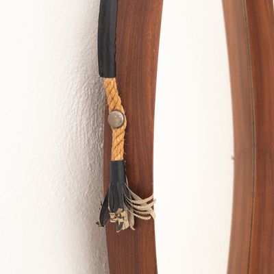 1960s oval teak mirror
