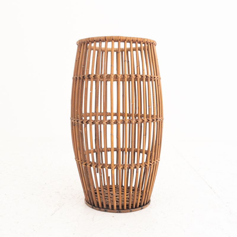 Woven bamboo umbrella stand, Italy, 1970s