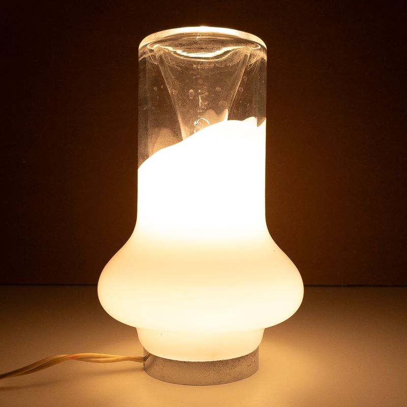 Murano glass table lamp by Roberto Pamio for Leucos, Italy 1970s