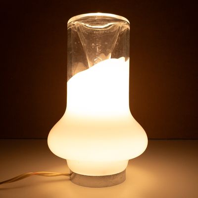 Murano glass table lamp by Roberto Pamio for Leucos, Italy 1970s