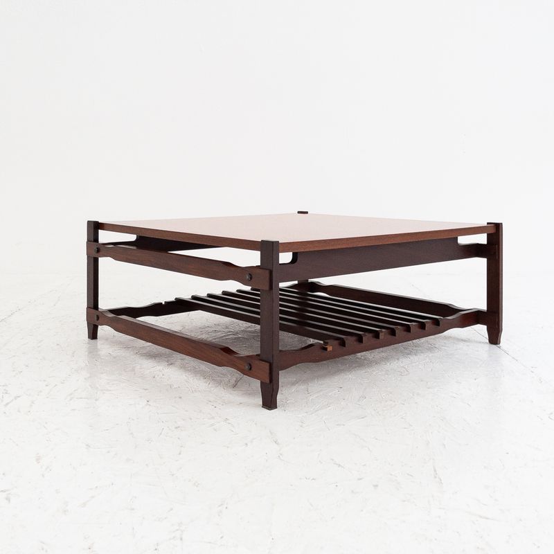 70&amp;#39;s square wooden coffee table