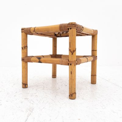 Tavolino quadrato in bambù, Italia anni &#39;70