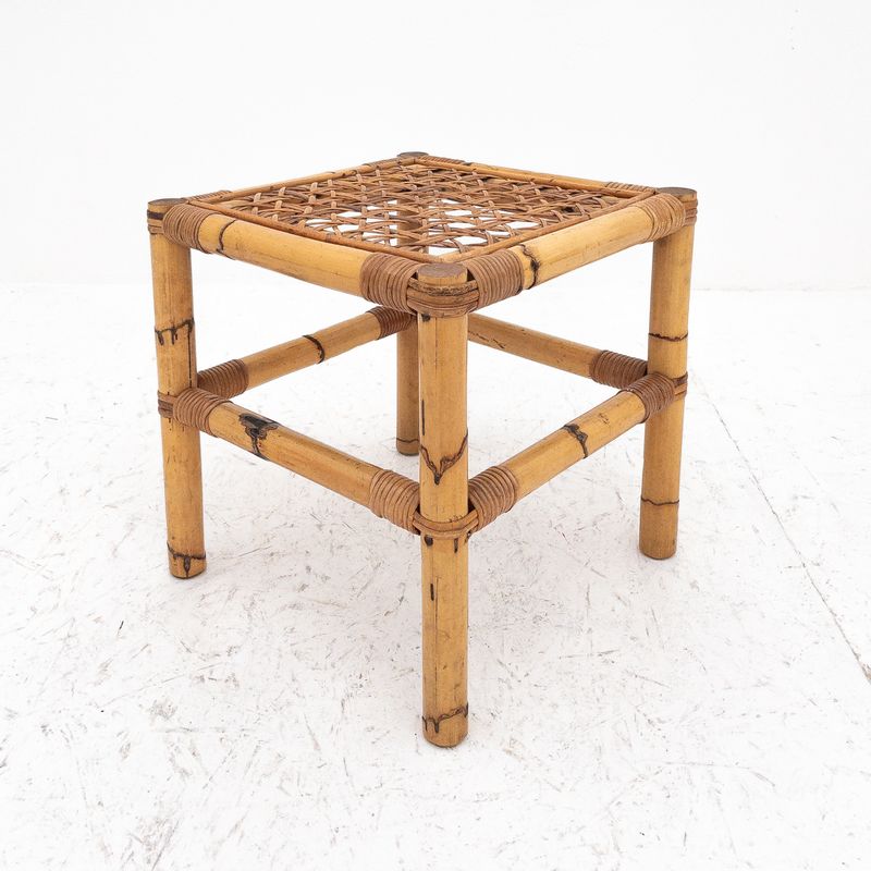 Square bamboo coffee table, Italy 70s