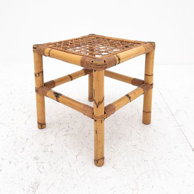 Square bamboo coffee table, Italy 70s