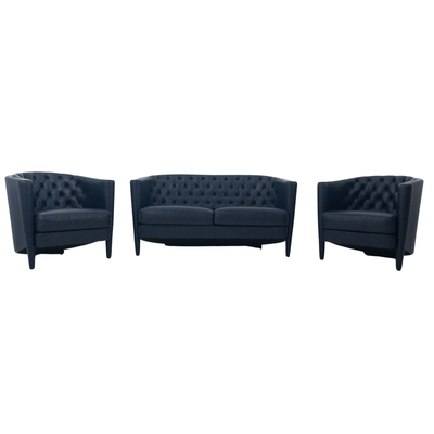 Divano due posti e set di 2 poltrone Rich Cushion capitoné design Antonio Citterio per Moroso, Italia 1989