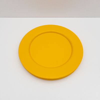 Set of 6 Vintage Alessi Placemats in Saffron Yellow Painted Metal Model SG43, Design by Stefano Giovannoni, 1980s