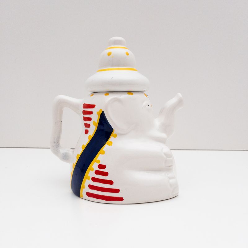 Vintage Ati Tea Hand Painted Ceramic Elephant Teapot