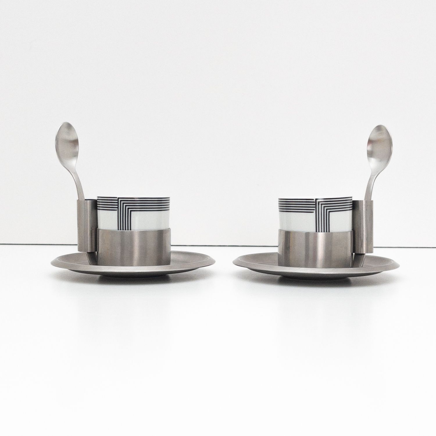 Set di 2 tazzine da caffè Morinox in acciaio inox anni &#39;70