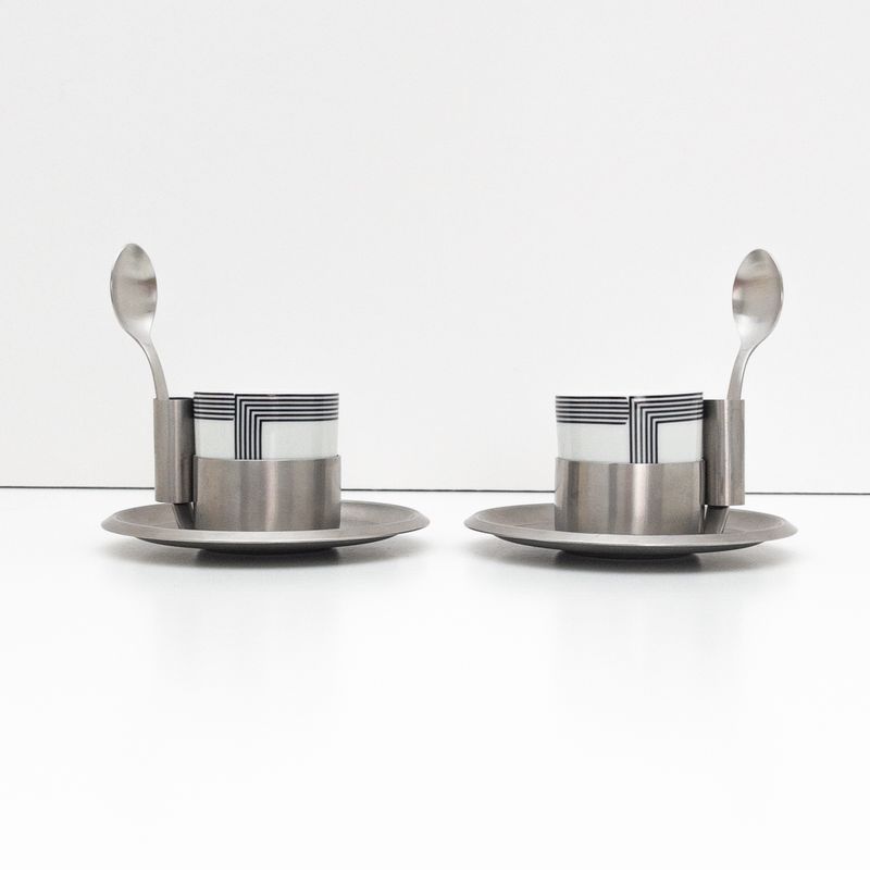 Set of 2 Morinox 70&amp;#39;s Stainless Steel Coffee Cups
