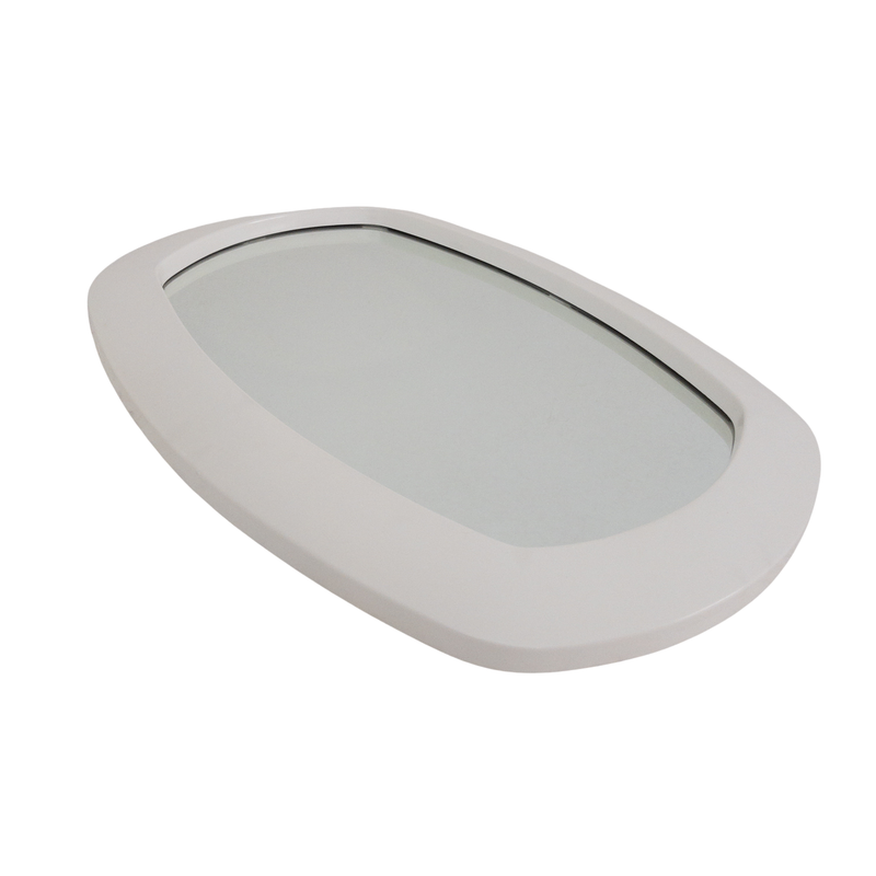 70&amp;#39;s oval mirror with ivory plastic frame