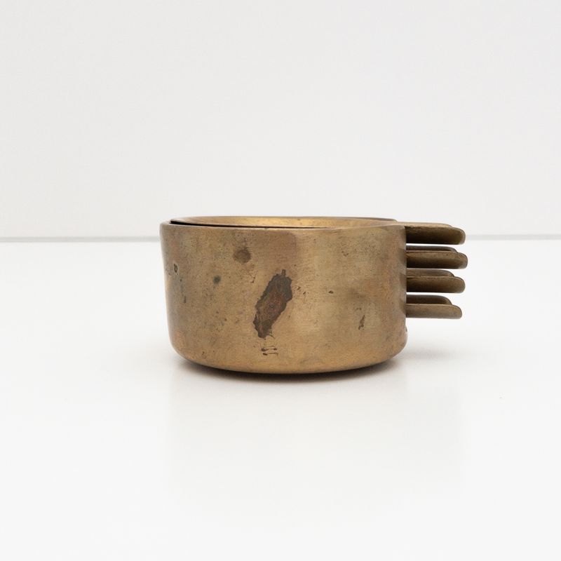 Vintage Modular Brass Ashtray, Mid 20th Century